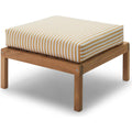 Virkelyst Pouf, Teak, Fossflakes Padding, Outdoor Textile / Golden Yellow Stripe - Utomhuspallar & Puffar - Says Who - Blå