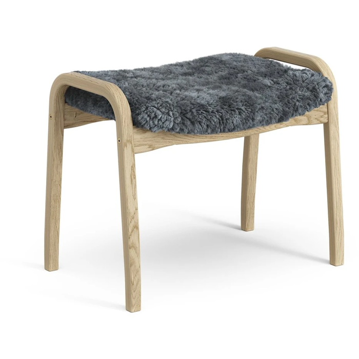 Lamini Children's Foot Stool Laquered Oak/sheep Skin