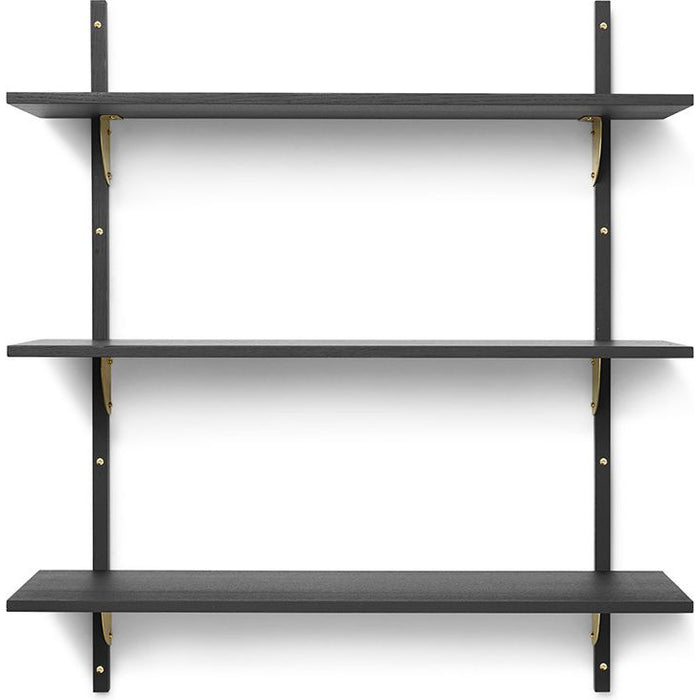 Photo of Sector Shelf - Hylde - Sort Ask/messing - T/w - W: 87 X D: 26,1 X H: 102 Cm