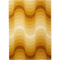 Thumbnail photo of Wave Rug 170x240, Yellow, 100% New Zealand Wool, Hand Tufted - Mönstrade Mattor - Verner Panton - Gul