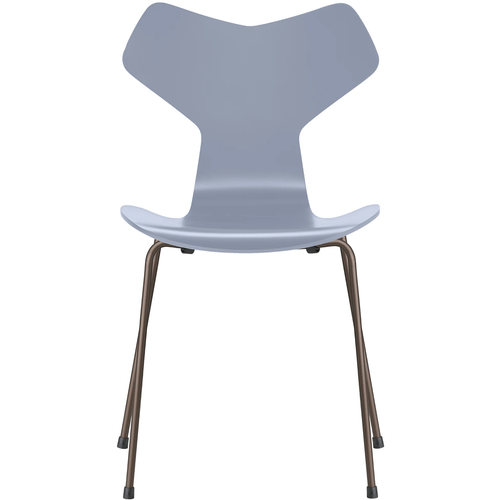 Photo of 3130 Grand Prix, Lacquered, Lavender Blue, Underframe Brown Bronze - Dining chairs - Arne Jacobsen - Blue - Metal/wood