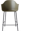 Harbour Counter Chair Black Steel Base Shell Olive - Barstolar & Barpallar - Norm Architects - Grön - Metall/syntetiskt/plast