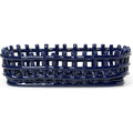 Thumbnail photo of Ceramic Basket - Kurv - Oval - Blue - W30 X H8,5 X D15 Cm
