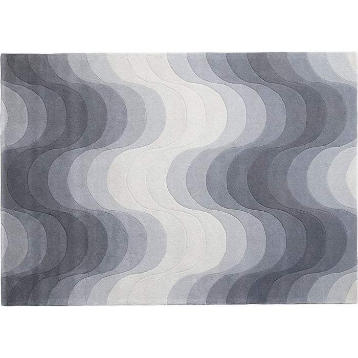 Photo of Wave Rug 170x240, Grey, 100% New Zealand Wool, Hand Tufted - Mönstrade Mattor - Verner Panton - Grå