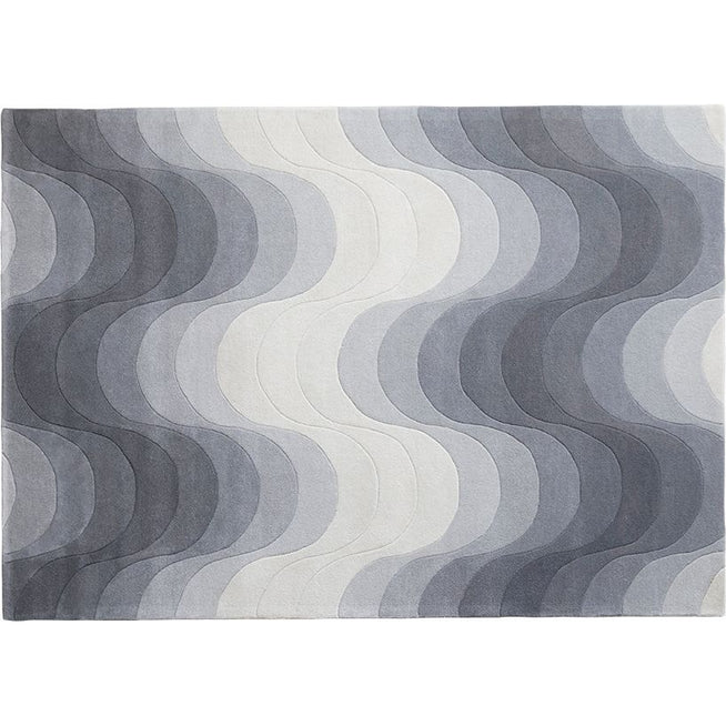 Photo of Wave Rug 170x240, Grey, 100% New Zealand Wool, Hand Tufted - Mönstrade Mattor - Verner Panton - Grå