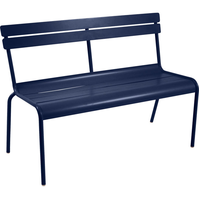Photo of Luxembourg Bench With Backrest Deep Blue 92 - Garden Benches - Frédéric Sofia - Blue - Metal