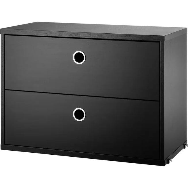 Photo of String drawer unit 58x30, black stained ash - Shelving - Nils Strinning - Black - Wood