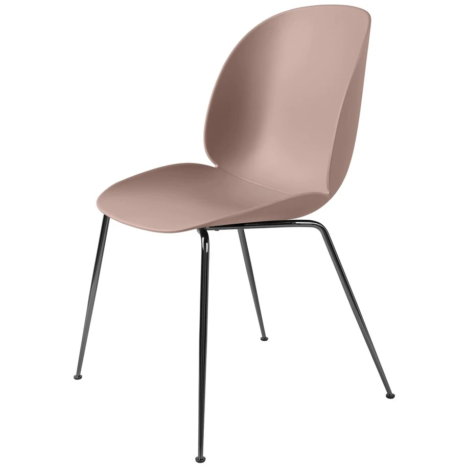 Beetle Dining Chair Un-upholstered - Black Chromed Legs