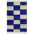 Thumbnail photo of Mara Knotted Rug - Gulvtæppe - Bright Blue/off-whit
