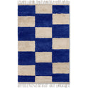 Mara Knotted Rug - Gulvtæppe - Bright Blue/off-whit