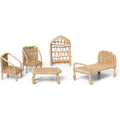 Thumbnail photo of Rattan Dollhouse Furniture - Dukketilbehør - Natural Rattan - 5 Pcs - W20 X H8 X D12 Cm