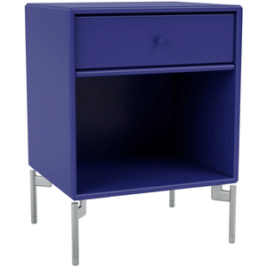 Photo of Dream Nightstand - Monarch / Matt Chrome Legs - Bedside Table - Peter J. Lassen - Blue - Mdf