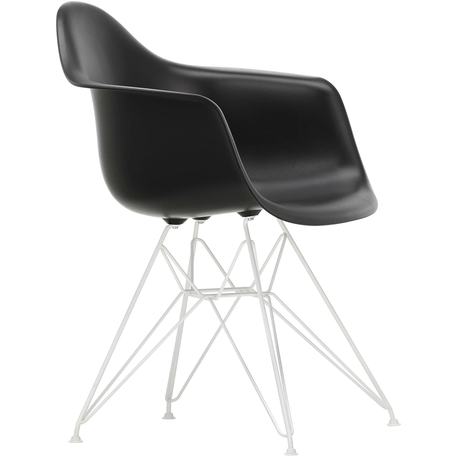 Eames Plastic Armchair Dar - 12 Deep Black - White Base - Matstolar - Charles & Ray Eames - Svart - Metall/plast