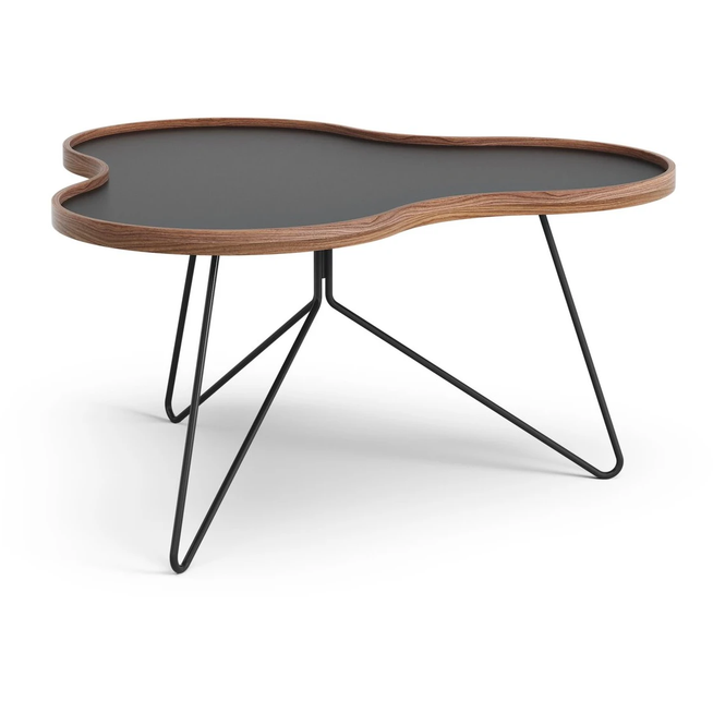 Photo of Flower Table 84x90 Cm H45-black-walnut Edge-black Stativ
