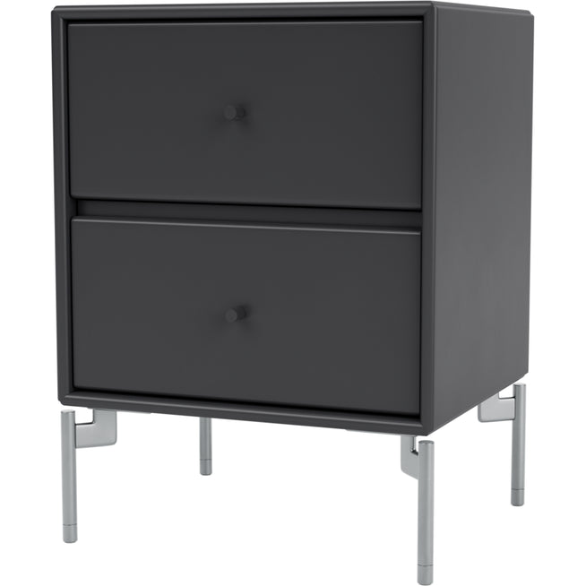 Photo of Drift Drawer Module - Anthracite / Matt Chrome Legs - Bedside Table - Peter J. Lassen - Black - Mdf
