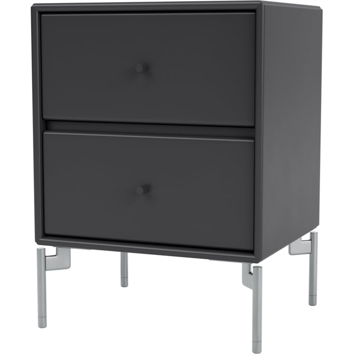 Photo of Drift Drawer Module - Anthracite / Matt Chrome Legs - Bedside Table - Peter J. Lassen - Black - Mdf