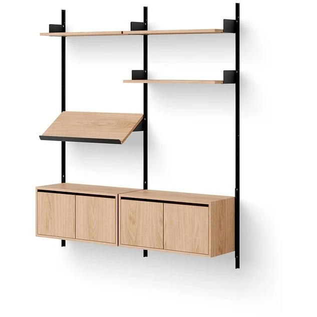 Photo of New Works Living Shelf Cabinets Low W. Doors - Reolsystem - Oak /