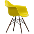 Eames Plastic Armchair Daw - 34 Mustard - Dark Maple - Matstolar - Charles & Ray Eames - Gul - Metall/trä/plast