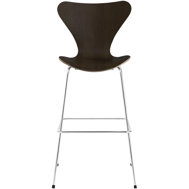 Photo of 3197 Sjuan, Dark stained oak veneer - Bar stools & Bar stools - Arne Jacobsen - Wood - Metal/wood