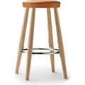 Carl Hansen - Ch58 Low Stool, Soaped Oak, Leather Group A Loke - 7050 - Bar stools & Bar stools - Hans J. Wegner - Wood - Leather/metal/wood