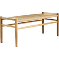 Thumbnail photo of J83b Bench Jørgen Bækmark L: 100 cm - Natural wicker/oak