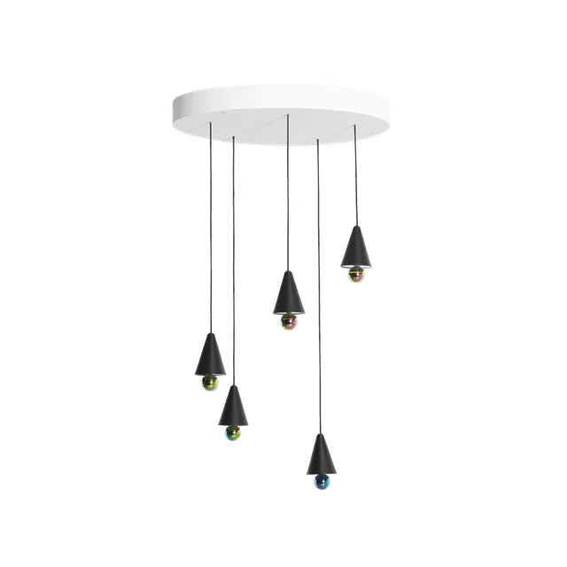 Photo of Pendant System Round Plate Black - Cluster Lamps - Daniel Emma - Black