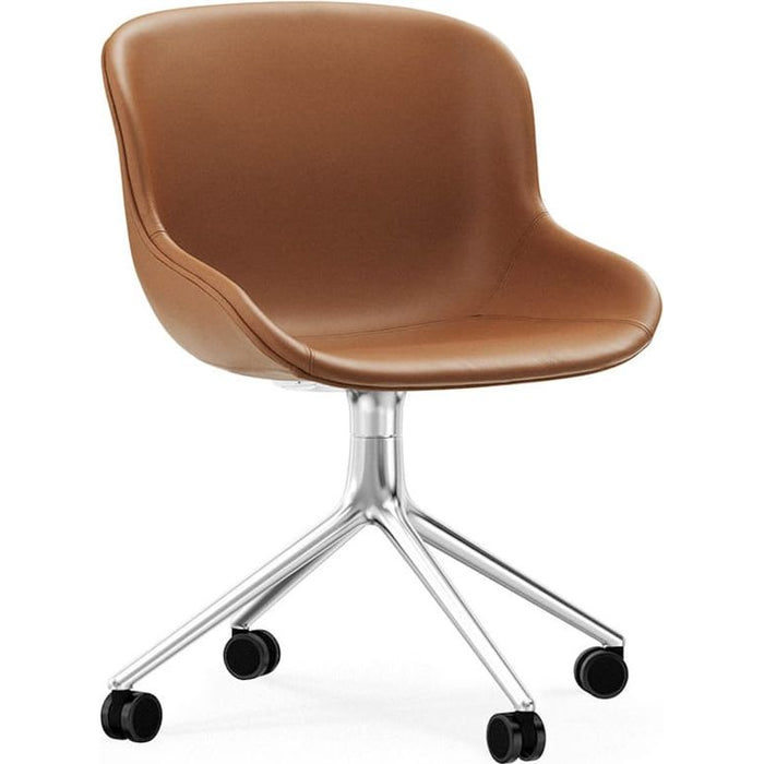 Photo of Hyg Chair Swivel 4w - Full Upholstery - Office Chair - Ultra Leather Brandy - Aluminum - H: 84 X L: 54 X D: 53,5 X Sh: 46 Cm