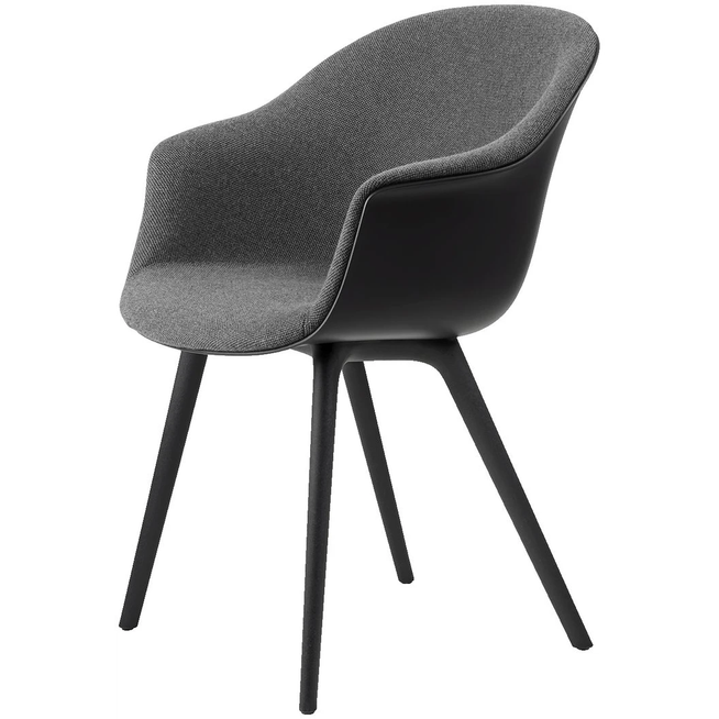 Photo of Bat Dining Chair, Upholstered Front, Plastic Base