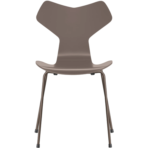 Photo of 3130 Grand Prix, Lackad, Deep Clay, Underrede Brown Bronze - Matstolar - Arne Jacobsen - Beige - Metall/trä