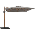Hyde Luxe Tilt Parasol, 3x3 M - without cover, without stones, taupe&wood look