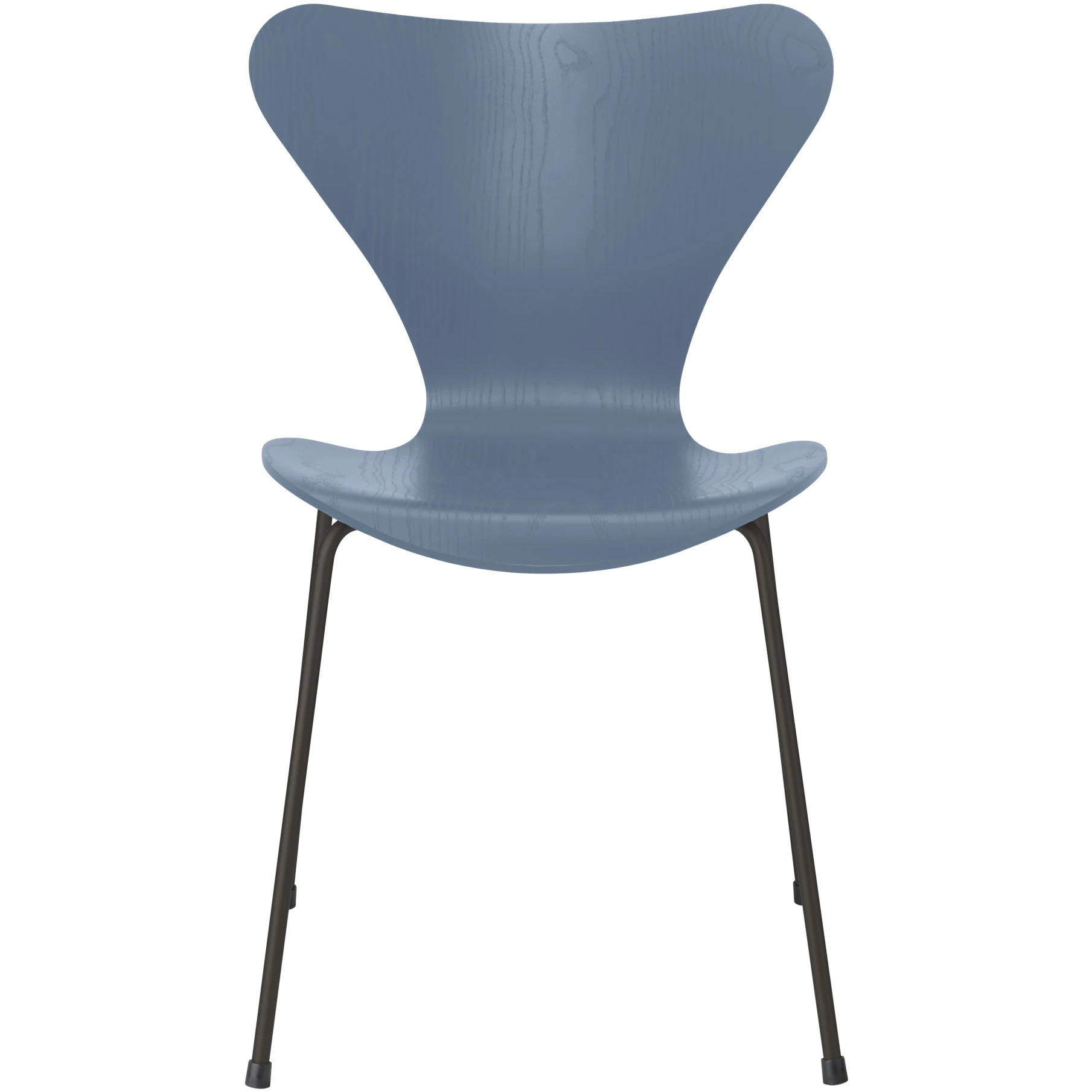 3107 Seven, Coloured Ash, Venetian Red, Underframe Warm Graphite - Dining chairs - Arne Jacobsen - Red - Metal/wood