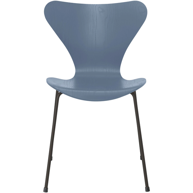 Photo of 3107 Seven, Coloured Ash, Venetian Red, Underframe Warm Graphite - Dining chairs - Arne Jacobsen - Red - Metal/wood
