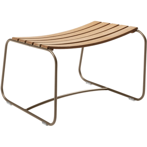 Surprising Teak Footrest Nutmeg - Outdoor Stools & Pouffes - Harald Guggenbichler - Green - Metal/Wood