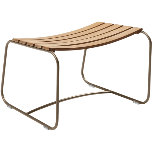 Photo of Surprising Teak Footrest Nutmeg - Outdoor Stools & Pouffes - Harald Guggenbichler - Green - Metal/Wood