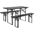 Thumbnail photo of Table with benches set black