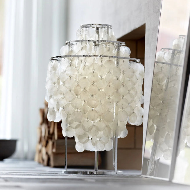 Photo of Fun 1tm Table Lamp  - Bordslampor - Verner Panton - Silver,beige