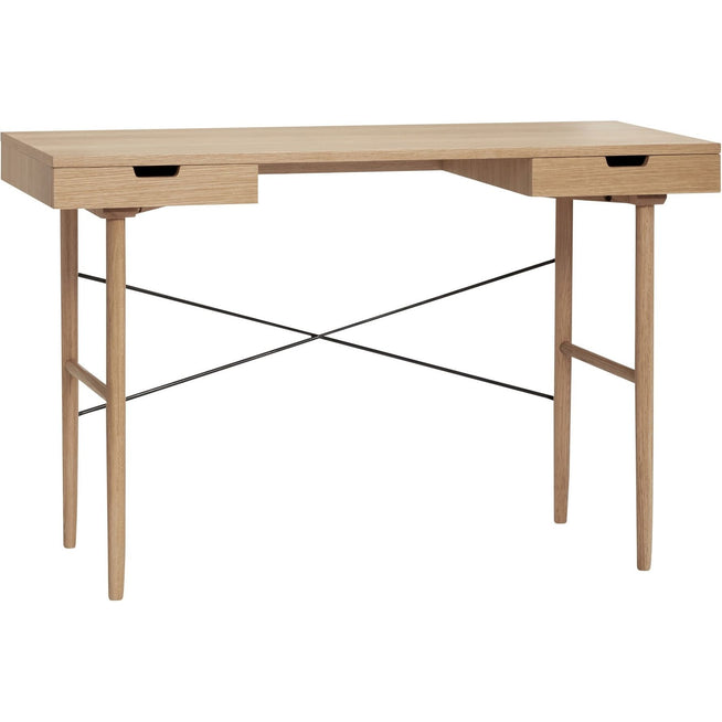 Photo of Wooden Desk with 2 Storage Drawers - Natural