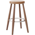 Carl Hansen - Ch58 Low Stool, Oiled Walnut, Leather Group B Thor - 307 - Bar stools & Bar stools - Hans J. Wegner - Wood - Leather/metal/wood