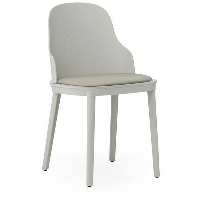 Allez Chair Upholstered Ultra Leather - Dining Chair - Warm Grey - H: 79 x L: 45 x D: 50 x Sh: 45.5 cm