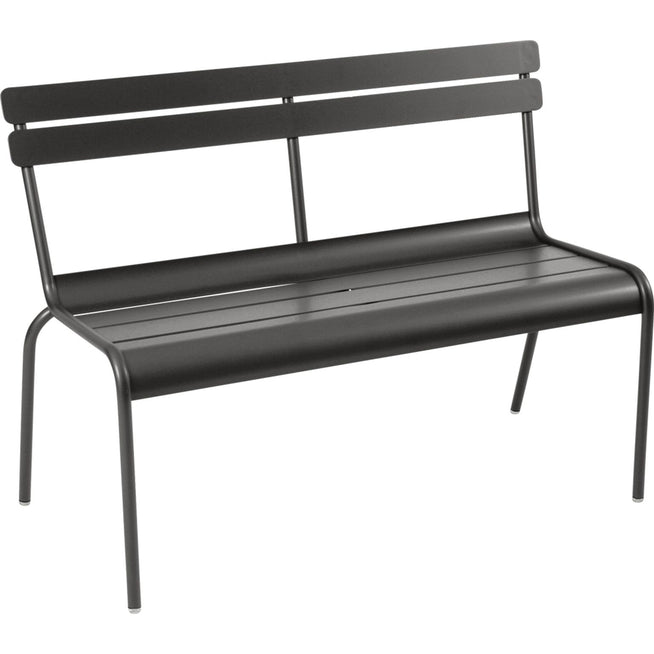 Photo of Luxembourg Bench With Backrest Liquorice 42 - Garden Benches - Frédéric Sofia - Black - Metal