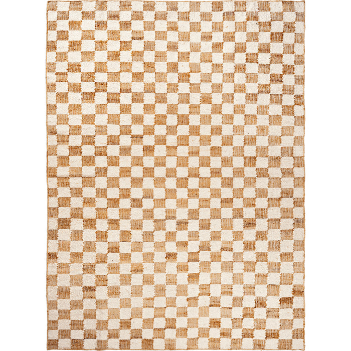 Photo of Check Wool Jute Rug - Gulvtæppe - 200 X 300 - Off-white/natur - W200 X D1 X H300 Cm