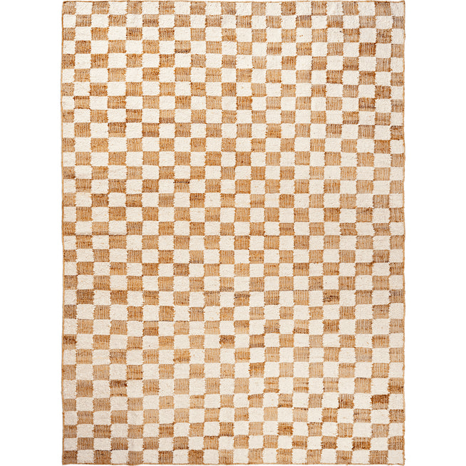 Photo of Check Wool Jute Rug - Gulvtæppe - 200 X 300 - Off-white/natur - W200 X D1 X H300 Cm