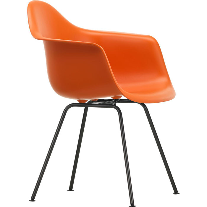 Photo of Eames Plastic Armchair DAX - 43 Rusty Orange - Basic Dark Base - Dining Chairs - Metal/Plastic