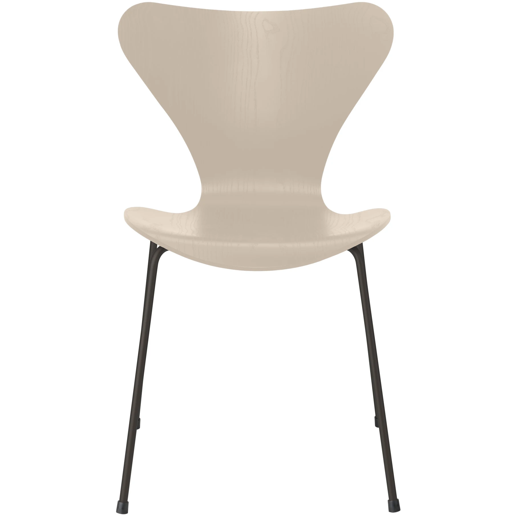 3107 Seven, Coloured Ash, Venetian Red, Underframe Warm Graphite - Dining chairs - Arne Jacobsen - Red - Metal/wood