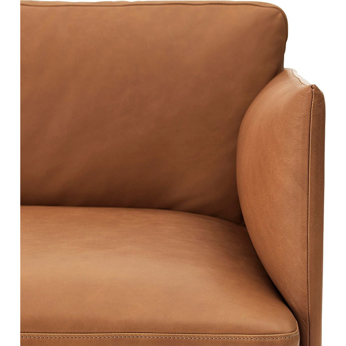 Photo of Outline Sofa Chaise Longue Right - Silk Leather Black