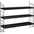 Thumbnail photo of String Pocket, Black stained Ash/black - Wall shelves - Nils Strinning - Wood-coloured, white - Metal/wood
