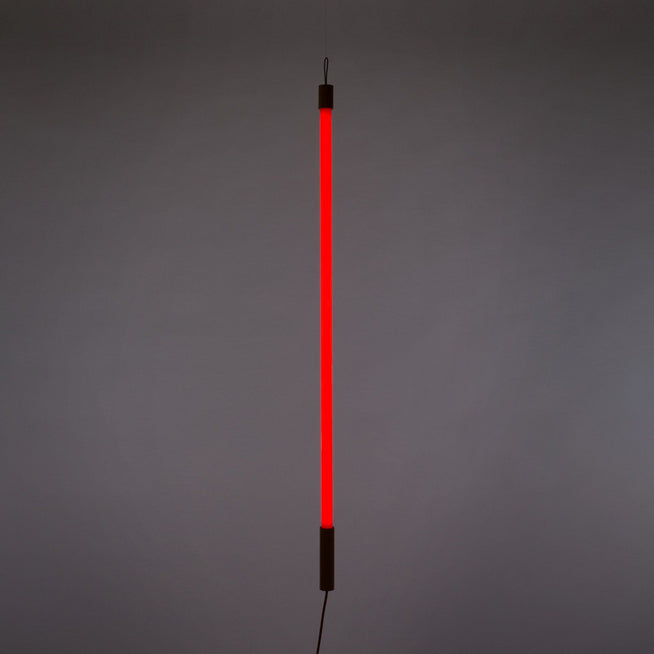 Photo of Linea Neon Lamp - Red - Shade lamps - Alessandro Zambelli,selab - Red,wood colored