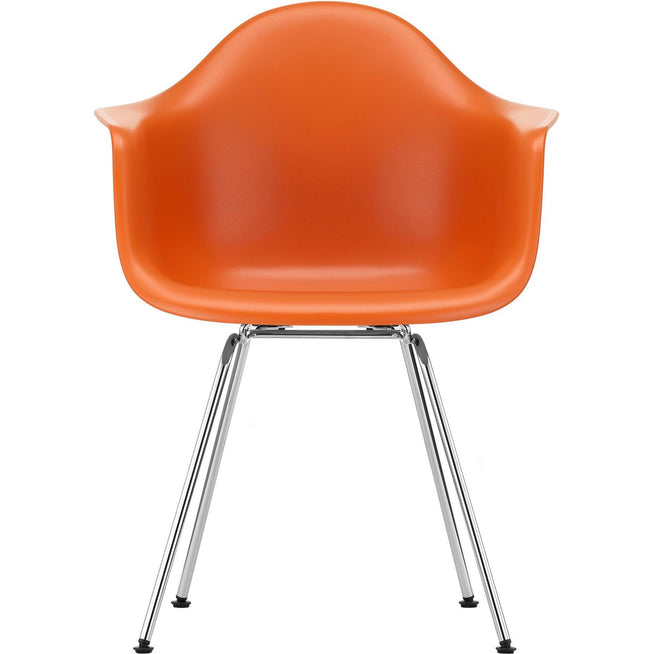 Photo of Eames Plastic Armchair Dax - 43 Rusty Orange - Chrome Base - Matstolar - Charles & Ray Eames - Orange - Metall/plast