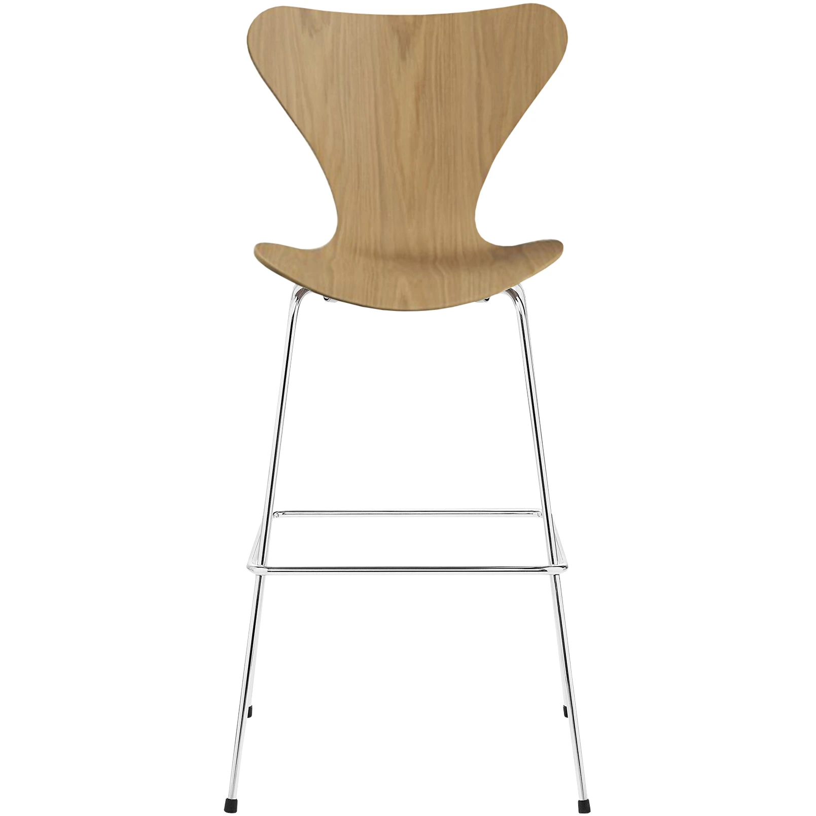 3197 Sjuan, Oak veneer - Bar stools & Bar stools - Arne Jacobsen - Wood - Metal/wood