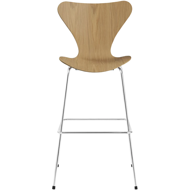 Photo of 3197 Sjuan, Oak veneer - Bar stools & Bar stools - Arne Jacobsen - Wood - Metal/wood